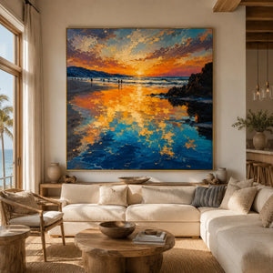 Golden Tide Sunset Wall Art lifestyle view 4 | Oildeco