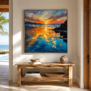 Golden Tide Sunset Wall Art lifestyle view 6 | Oildeco