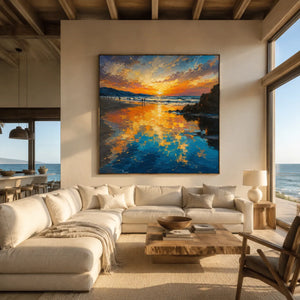 Golden Tide Sunset Wall Art lifestyle view 7 | Oildeco