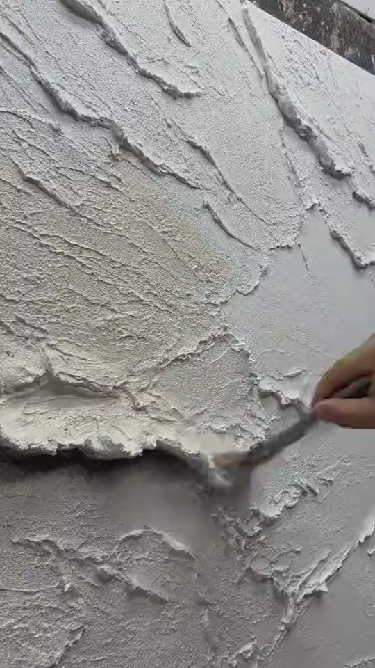 Layered Plaster Textured Wall Art hand-painted texture process | OILDECO