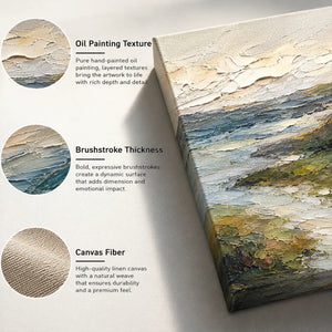 Verdant Cascade Abstract Wall Art oil painting texture and brushstroke detail | Oildeco