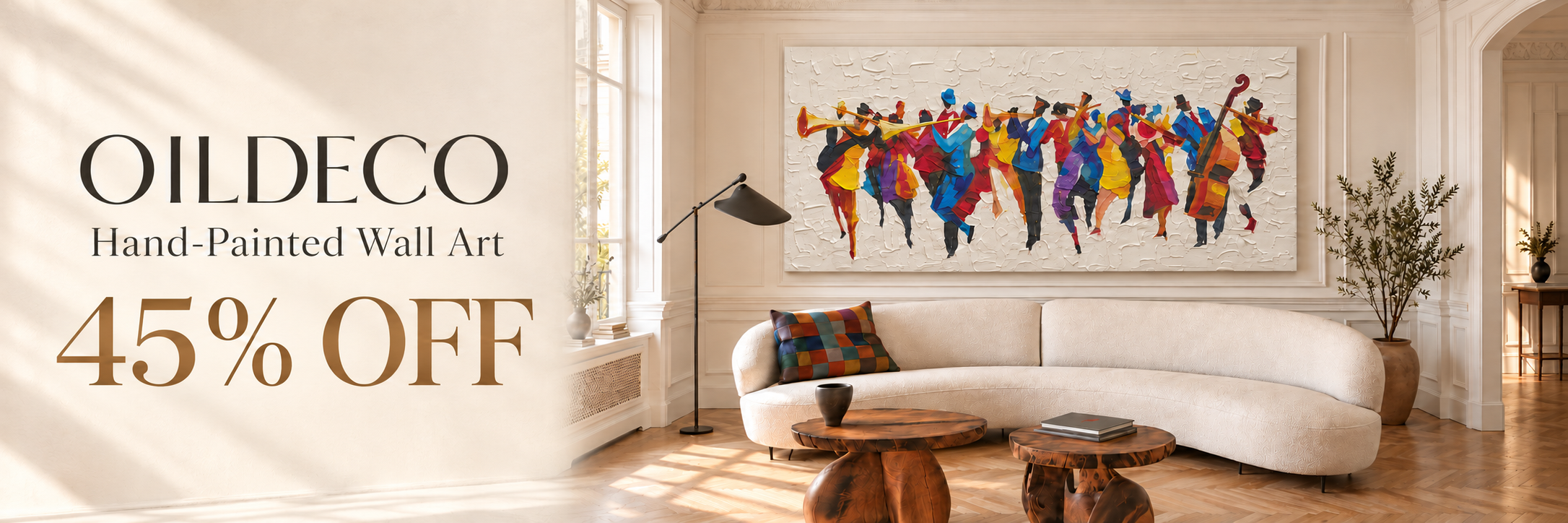 OILDECO Hand-Painted Wall Art — 45% OFF